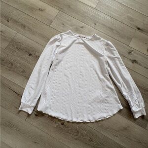 Chic White Eyelet Blouse